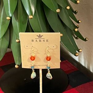 Studio Barse Gold and Orange Drop Earrings #BJER